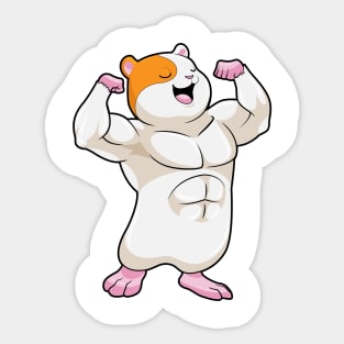 Hamster as Bodybuilder with big Muscles Sticker